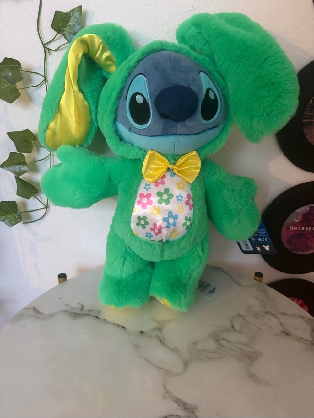 Disney Green Plush Bunny-Costume Stitch with Yellow Bow